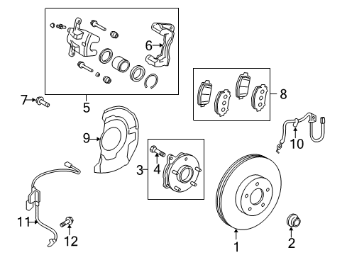 2012 Scion xB Caliper Mount, Passenger Side Diagram for 47721-12A70
