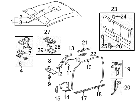 2015 Toyota Tacoma Interior Trim - Cab Diagram