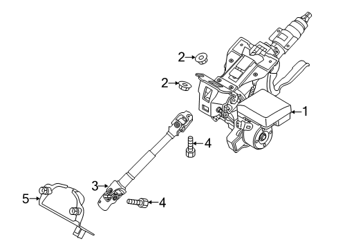 2016 Scion iA Steering Column & Wheel, Steering Gear & Linkage Diagram