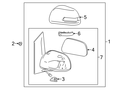 2020 Toyota Sienna Outside Mirrors Diagram