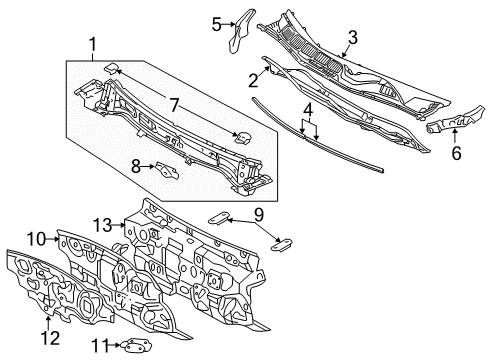 2005 Toyota Avalon Cowl Diagram