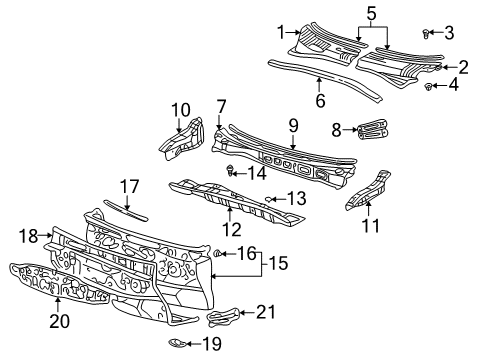 2002 Toyota Prius Cowl Diagram