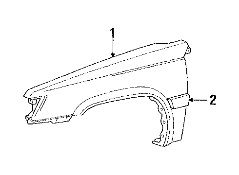 1987 Toyota Tercel Fender, Front Driver Side Diagram for 53802-16260