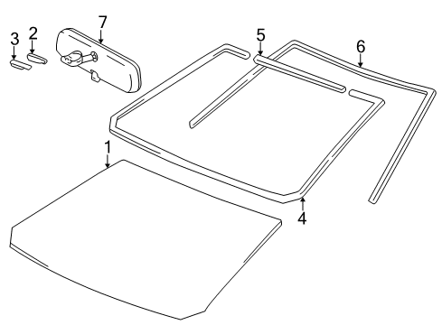 2004 Toyota Matrix Windshield Glass Diagram