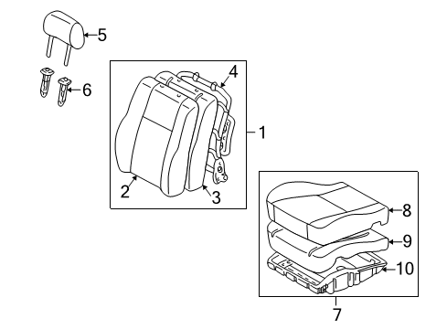 1998 Toyota Corolla Front Seat Components Diagram