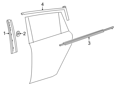 2018 Toyota Corolla iM Exterior Trim - Rear Door Diagram