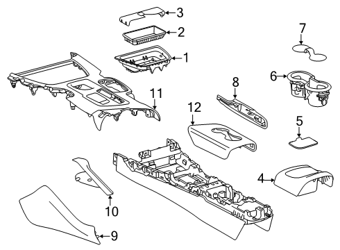 2024 Toyota GR Supra Center Console Diagram