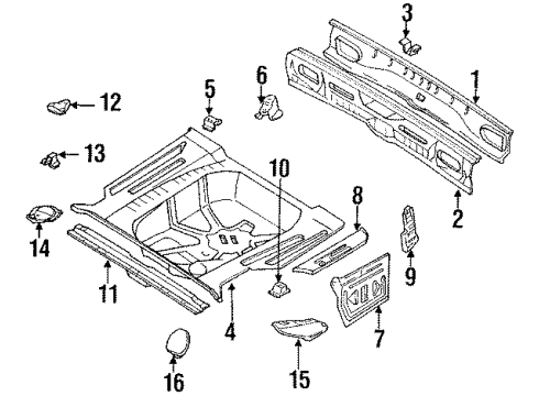 1992 Toyota Corolla Rear Body Diagram