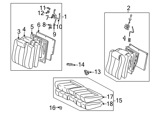 2000 Toyota Solara Rear Seat Components Diagram