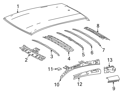 2018 Toyota C-HR Roof & Components Diagram