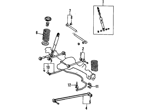 1984 Toyota Cressida Rear Axle, Stabilizer Bar Diagram