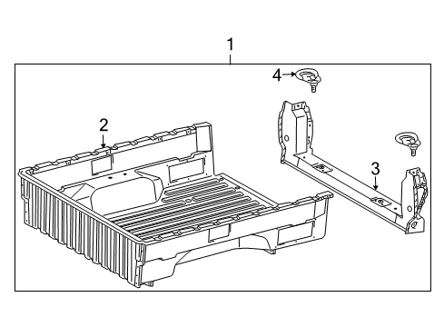 2014 Toyota Tacoma Pick Up Box - Floor Diagram