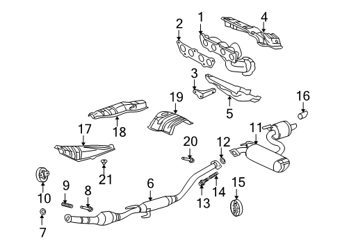 2000 Toyota Celica Tail Pipe Diagram for 17408-46020