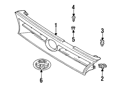 1993 Toyota Corolla Grille & Components Diagram