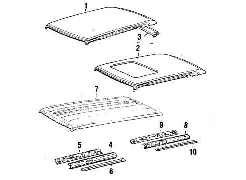 1986 Toyota Cressida Roof & Components Diagram