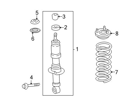 2005 Toyota Sequoia Struts & Components - Front Diagram