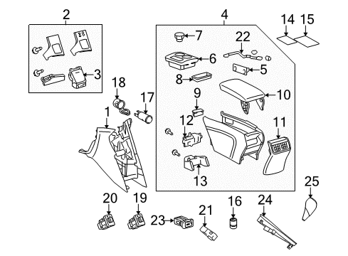 2009 Toyota Venza Shift Knob Diagram for 33504-0T020-E0