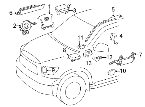 2013 Toyota Tundra Air Bag Components Diagram