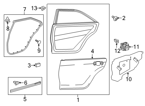 2016 Toyota Camry Rear Door Diagram