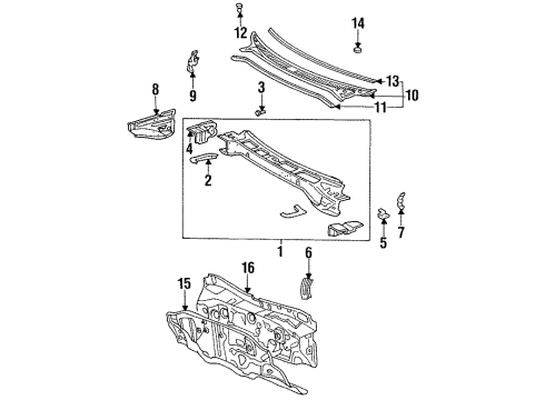 1998 Toyota Celica Cowl Diagram