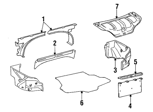 1995 Toyota Paseo Trunk Trim Diagram