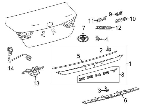 2022 Toyota Camry Parking Aid Diagram