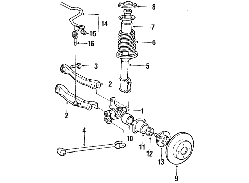 1987 Toyota Corolla Stabilizer Bar Link Diagram for 48802-32010