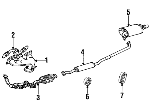 1999 Toyota Avalon Exhaust Components Diagram