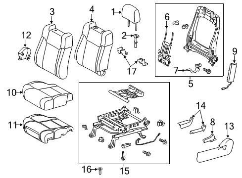 2018 Toyota Tundra Driver Seat Components Diagram