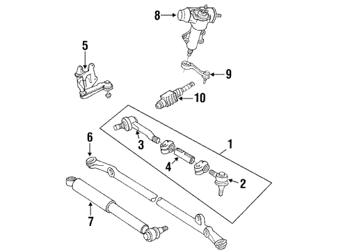 1989 Toyota Pickup P/S Pump & Hoses, Steering Gear & Linkage Diagram