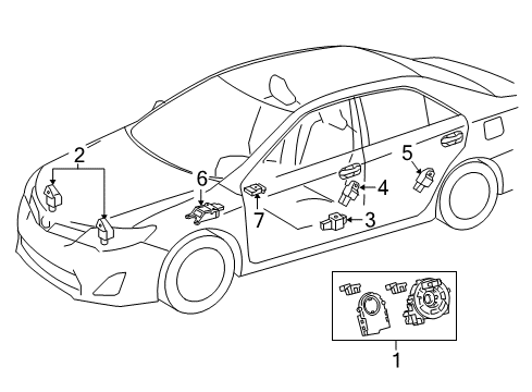 2016 Toyota Camry Air Bag Components Diagram