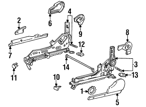 1991 Toyota Cressida Seats & Track Components Diagram