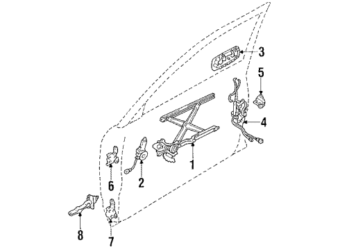 1991 Toyota Cressida Door & Components Diagram