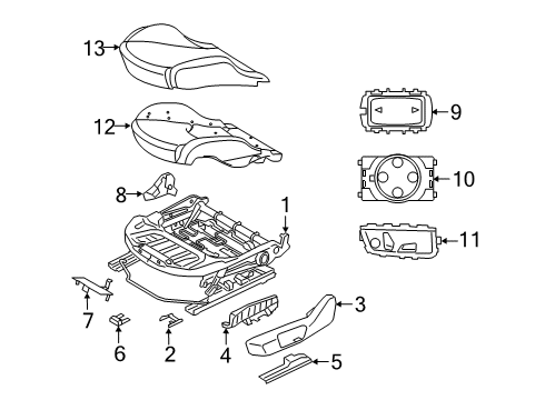2024 Toyota GR Supra Passenger Seat Components Diagram