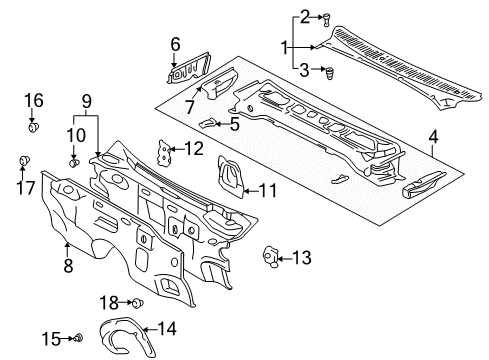 1996 Toyota 4Runner Cowl Diagram