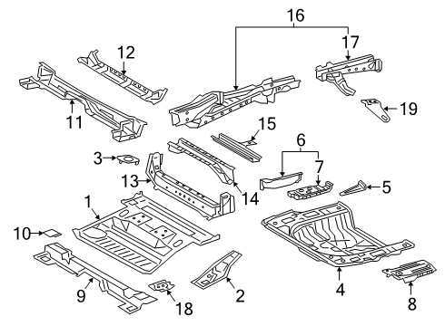 2021 Toyota RAV4 Rear Floor & Rails Diagram