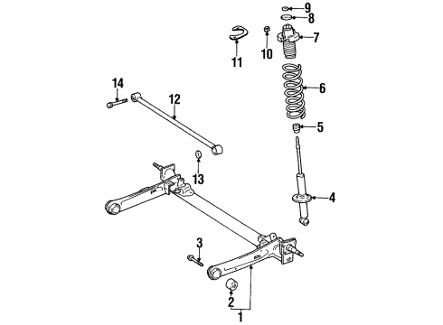 1996 Toyota Paseo Rear Suspension Diagram