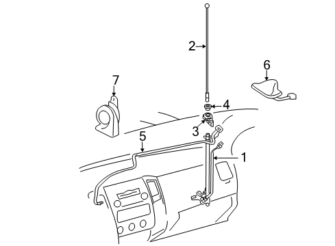 2014 Toyota Tacoma Antenna & Radio, Horn Diagram