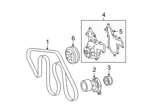 2013 Toyota Tundra Water Pump, Belts & Pulleys Diagram