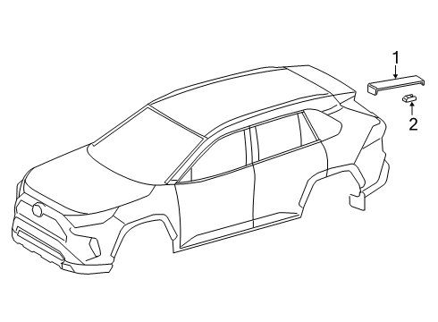 2023 Toyota RAV4 Prime Exterior Trim - Roof Diagram