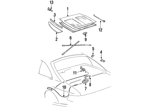 1994 Toyota MR2 Engine Lid - Lid & Components Diagram