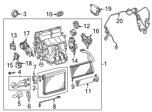 Grommet, Heater Diagram for 87128-35020
