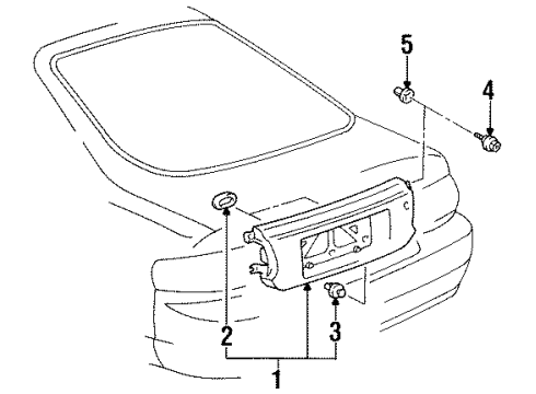 1997 Toyota Celica Finish Panel, Gray, Center Diagram for 75082-20280-B2