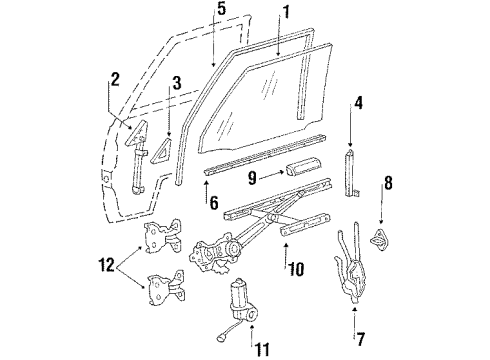1987 Toyota Van Door & Components Diagram