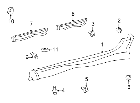 2004 Toyota Echo Exterior Trim - Pillars, Rocker & Floor Diagram