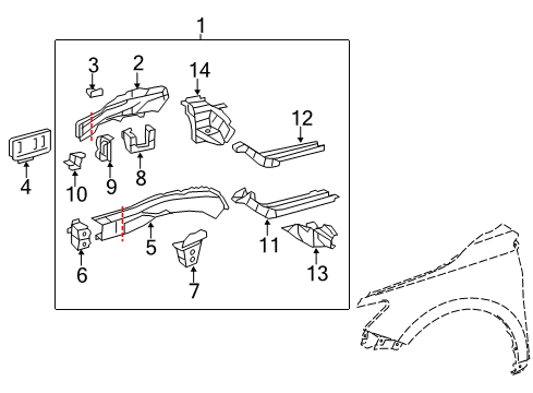 2017 Toyota Camry Structural Components & Rails Diagram 4 - Thumbnail
