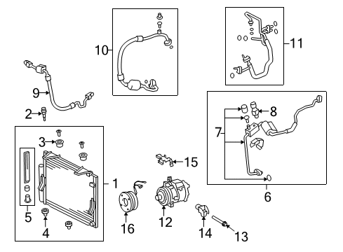 2008 Toyota Sequoia A/C Condenser, Compressor & Lines Diagram