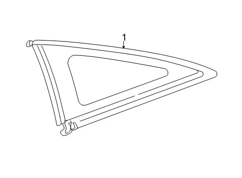 2004 Toyota Celica Quarter Panel - Glass & Hardware Diagram