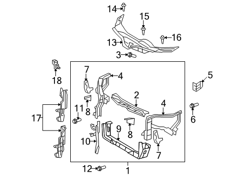 2014 Toyota Venza Radiator Support Diagram