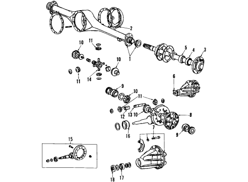 1994 Toyota T100 Rear Axle, Differential, Propeller Shaft Diagram